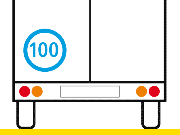 Halteblech für 100km/h Aufkleber - für Autotransporter